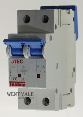 Techna - JTEC 2C02 - 2a Type C Double Pole MCB Unused