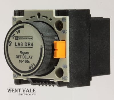 Telemecanique LA3DR4 10a Front Mount 10-180s Repos Off Delay Contact Block Used