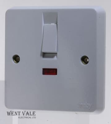 Tenby Glacier - 7049 - 20a Double Pole Switch With Neon & Flex Outlet Unused