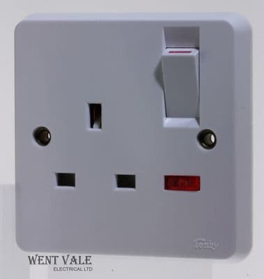 Tenby Glacier - 7119 - 13a Switched Single Socket Outlet With Neon Unused