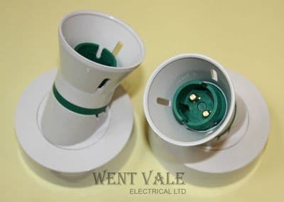 Tenby Glacier - 7619 - White Moulded - 6a Autoswitch Type Angle Batten lamp-holder  New