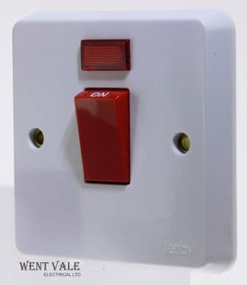 Tenby Glacier 7767 - 45a 1 Gang Double Pole Switch + Neon Unused