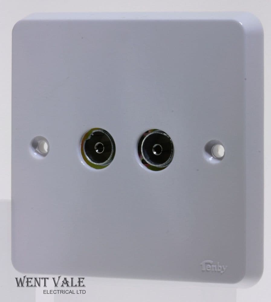 Tenby Glacier 7771/2 - Twin Standard Non-Isolated TV Co-axial Sockets