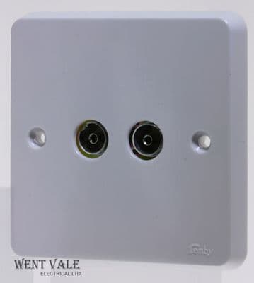Tenby Glacier 7771/2 - Twin Standard Non-Isolated TV Co-axial Sockets