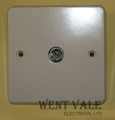 Tenby Glacier 7772 - White Moulded Single Isolated TV Co-axial Socket New