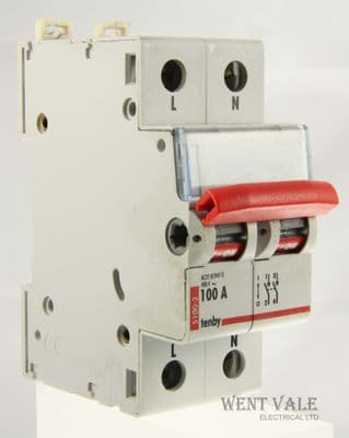 Tenby - S100-2 - 100a Double Pole Main Incoming Switch Disconnector Used
