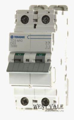 Terasaki TD3 M10 - 63a Type D Double Pole MCB Used