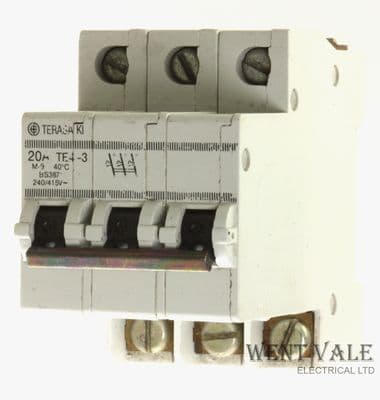 Terasaki TE4-3 - 20a Type 3 Triple Pole MCB Used