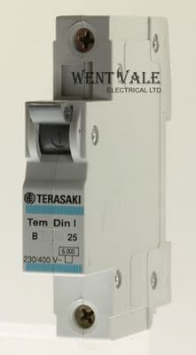 Terasaki Tem Din 1 - TDB1258 - 25a Type B Single Pole MCB Unused