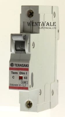 Terasaki Tem Din 1 - TDC1631 - 63a Type C Single Pole MCB Unused
