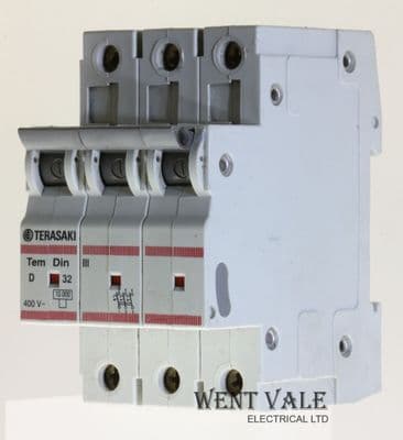 Terasaki Tem Din - D32 - 32a Type D Triple Pole MCB Used