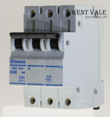 Terasaki Tem Din - D40 - 40a Type D Triple Pole MCB Used