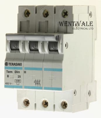 Terasaki Tem Din III - B25 - 25a Type B Triple Pole MCB Unused