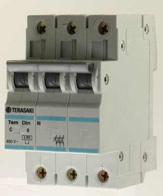 Terasaki Tem Din III - C6 - 6a Type C Triple Pole MCB Unused