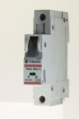 Terasaki Tem Din III - D32 - 32a Type D Single Pole MCB Used