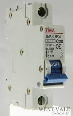 TMA - TMA-C1P20 - 20a Type C Single Pole MCB Un-used