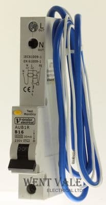 Vistalux Electrical - AUB1R  B16 - 16a 30mA Type B Single Pole Class AC RCBO New