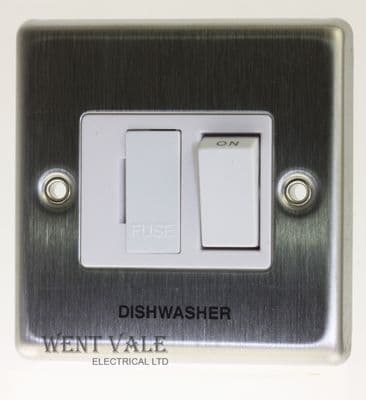 Volex Metal Plate - VX1080SSDW/BK - 13a Switched Fused Spur Printed 