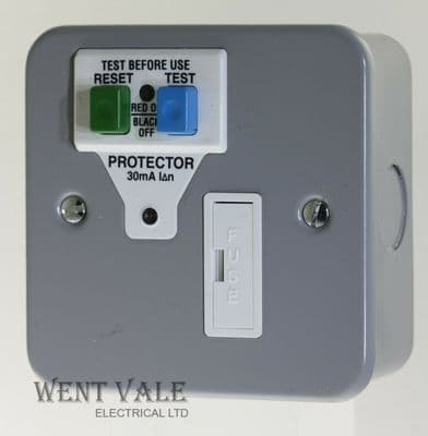Volex Protector Metalclad - VT1092SGNPK - 13a 30mA RCD Fused Connection Unit