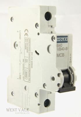 Volex Protector VB Range - VB40-B - 40a Type B Single Pole MCB Latest Style Used