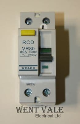 Volex Protector - VR80 - 80a 30mA Double Pole Type AC RCD Used