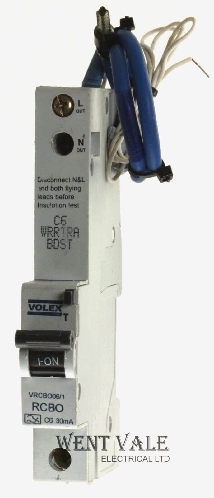 Volex Protector - VRCBO06/1 - 6a 30mA Type C Single Pole Class A RCBO Used