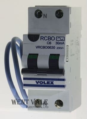 Volex Protector - VRCBO0630 - 6a 30mA Type C Double Pole RCBO Unused