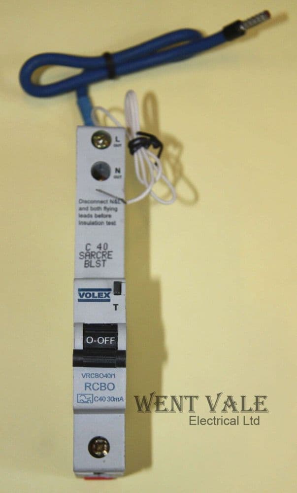Volex Protector - VRCBO40/1 - 40a 30mA Type C Single Pole RCBO Unused