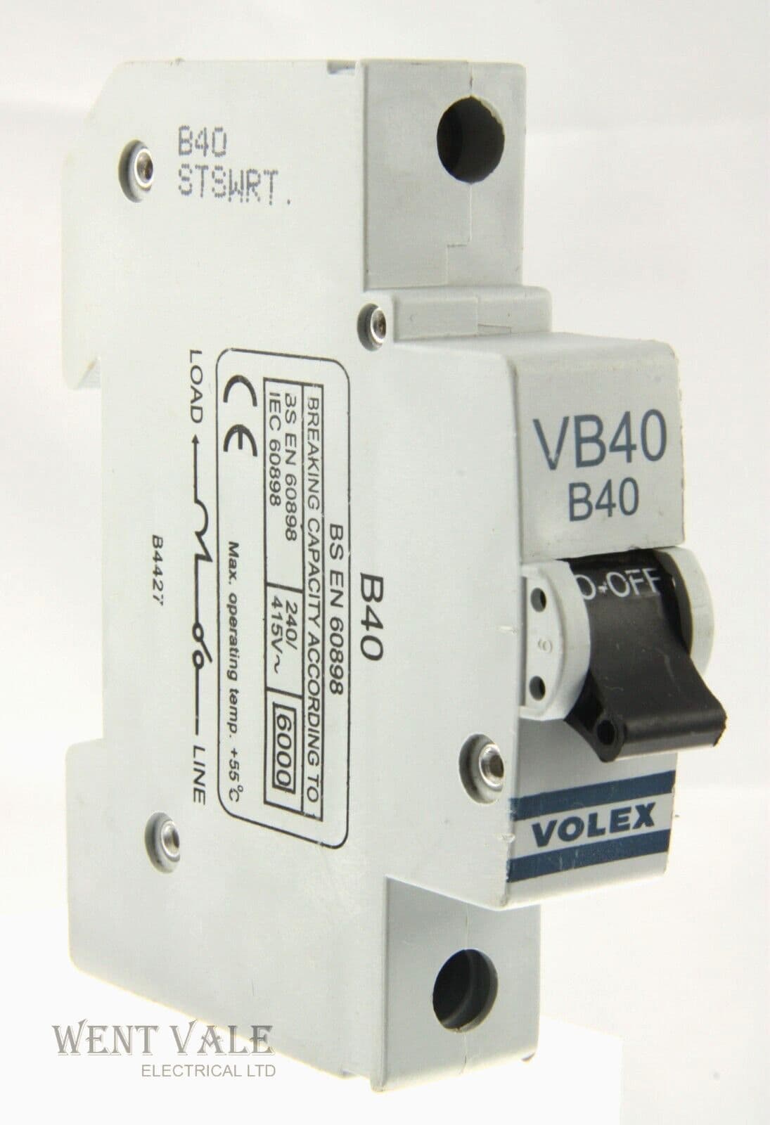 Volex VB Range Mk 2 - VB40 - 40a Type B Single Pole MCB Used