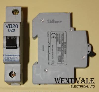 Volex VB Range - VB20 - 20a Type B Single Pole MCB (Mk 2)Used