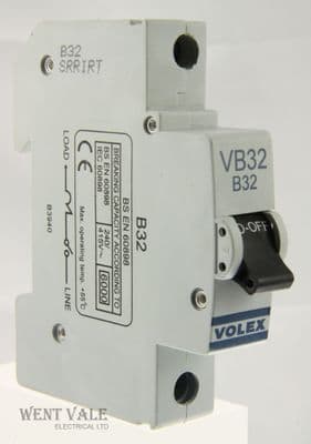 Volex VB Range - VB32 - 32a Type B Mk 2 Single Pole MCB Used (el)