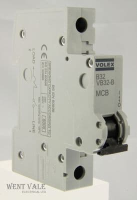 Volex VB Range - VB32-B - 32a Type B Single Pole MCB Latest Style Used
