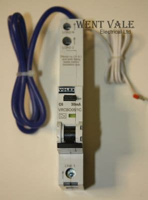 Volex - VRCBO06/1C - 6a 30mA Type C Single Pole RCBO Class A Unused