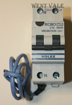Volex VRCBO1630 - 16a 30mA Type C Double Pole RCBO Unused