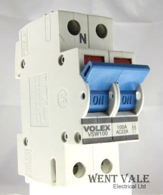 Volex VSW100 - 100A Double Pole Main Switch Disconnector Unused