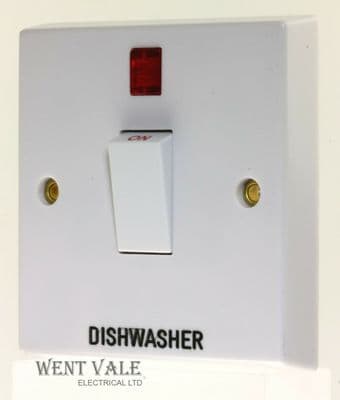 Volex - VX1060DW - 20a Moulded Double Pole Switch + Neon Marked 