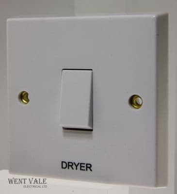 Volex - VX1070-DR - 20a White Moulded Double Pole Switch Marked 