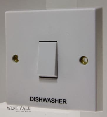 Volex - VX1070-DW - 20a White Moulded Double Pole Switch Marked 