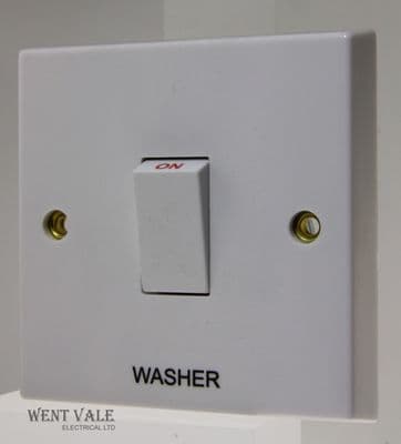 Volex - VX1070-WR - 20a White Moulded Double Pole Switch Marked 