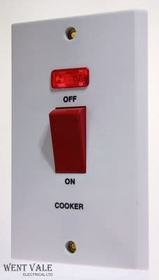 Volex - VX9702CK - 45a Moulded Double Pole Switch + Neon Marked 