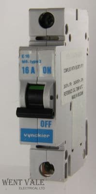Vynckyer E16 - 16a Type 2 Single Pole MCB Used