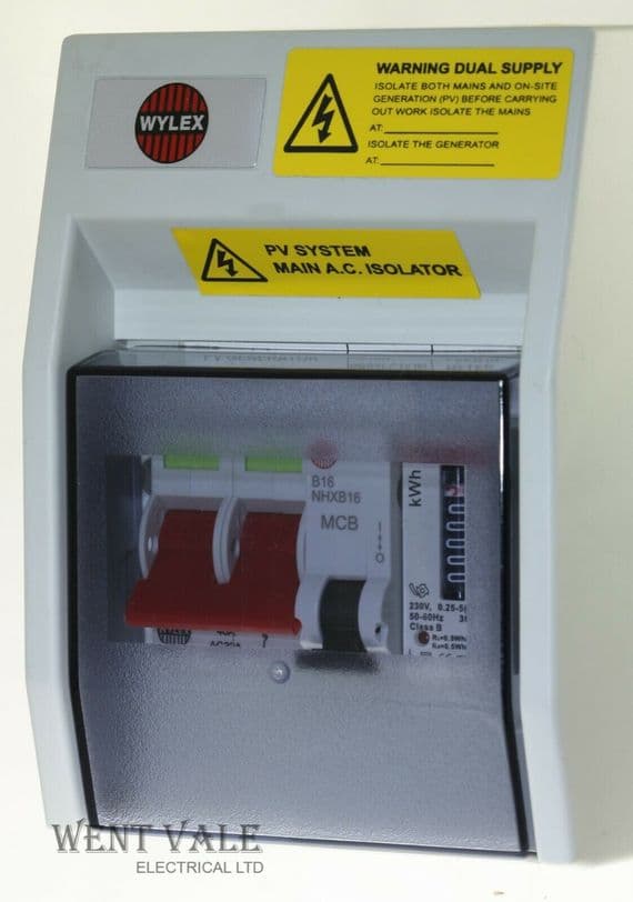 Wylex 40a PV Solar Consumer Unit - NSPE-5392 - 40a Isolator with MID KWH Meter