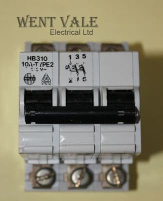 Wylex - HB310 - 10a Type 2 Triple Pole MCB Used