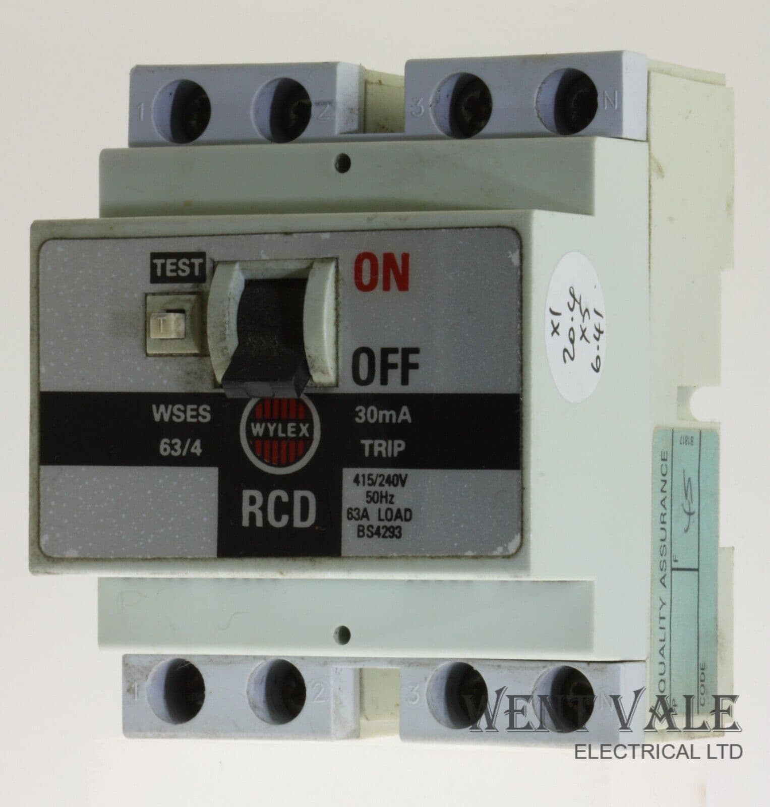 Wylex Display Wylex Lifeline Range - WSES63/4 - 63a 30mA Four Pole RCD Used