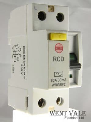 Wylex - Lifeline - WRS80/2 - 80a 30mA Double Pole RCD Unused