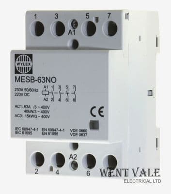 Wylex MESB-63NO - 4 Pole 63a Normally Open Contactor 240v Coil New