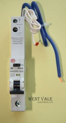 Wylex - NHX Range - NHXSBS1B06 - 6a 30mA Type B Single Pole RCBO New