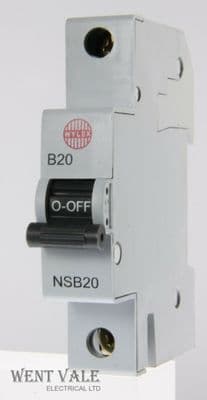 Wylex - NSB20 - 20a Type B Single Pole MCB Unused (E)