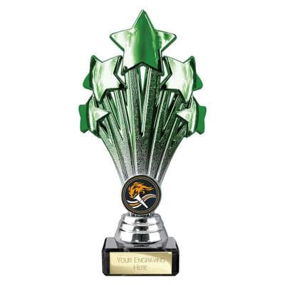 5 Star Trophy Green and Silver