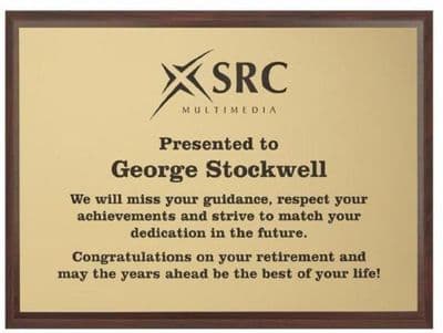 Acrylic Presentation Wall Plaque 20x15cm on wood backboard 23x18cm